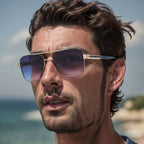 Mens Fashionable Square-frame Sunglasses - Viexta
