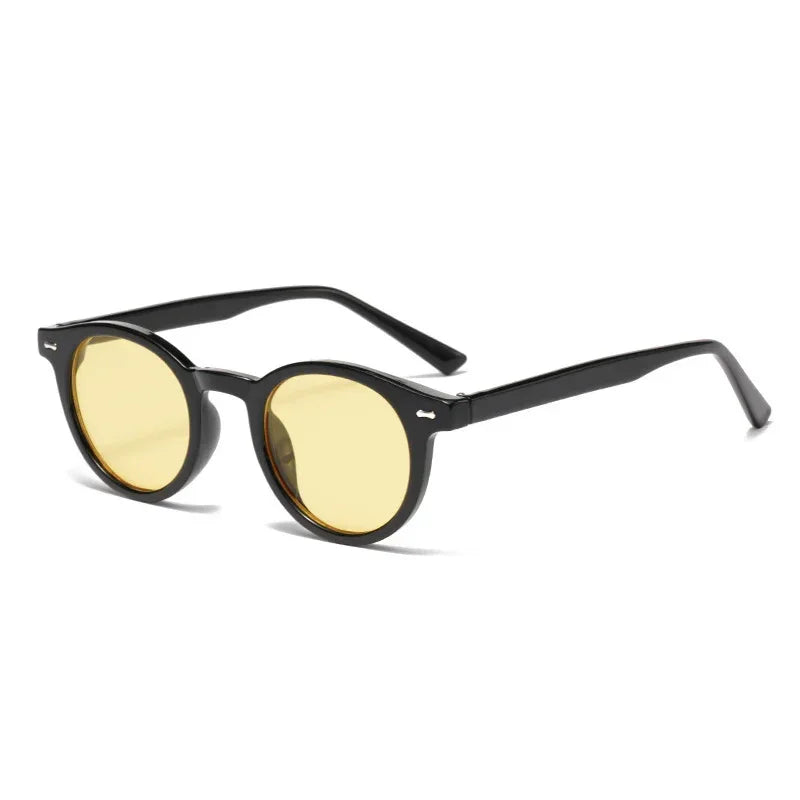 new-beige-nail-round-frame-sunglasses - Viexta