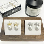 Pearl Flower High-end Small Fragrance Earrings - Viexta