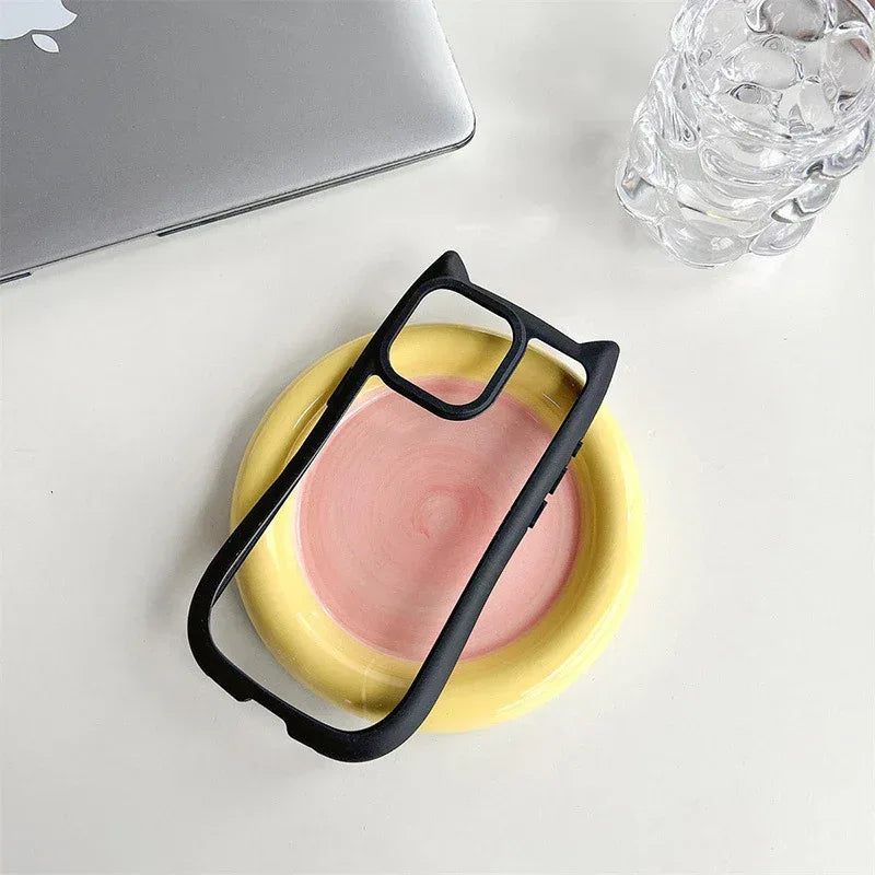 magnetic-shell-stereo-cat-ear-iphone-case - Viexta