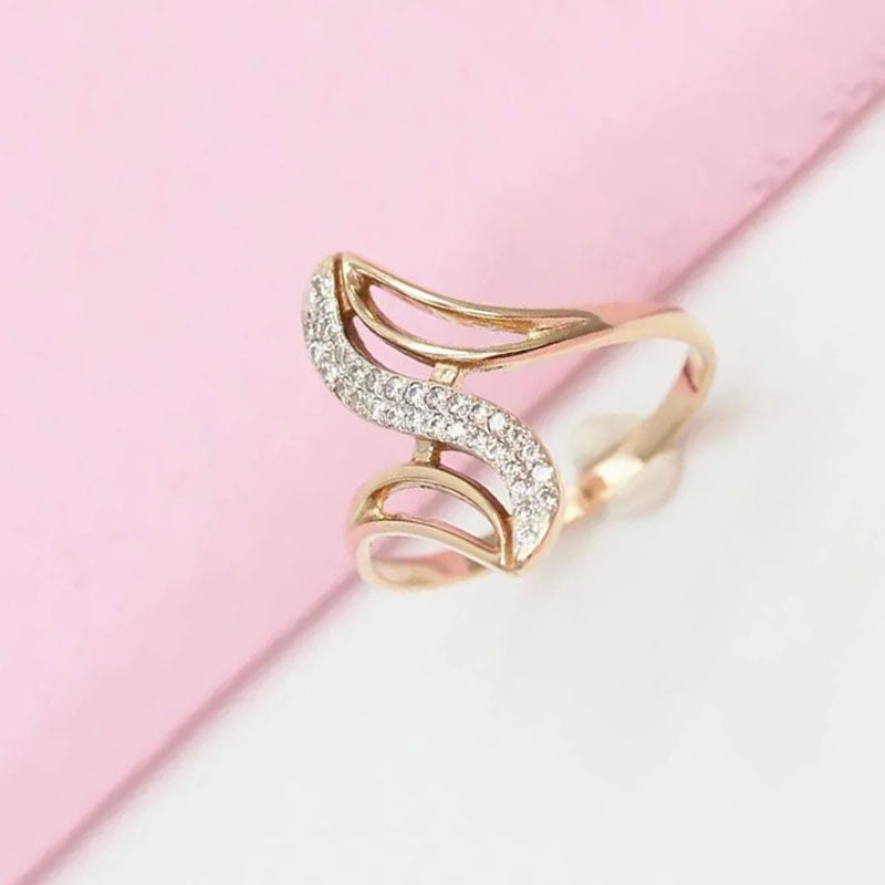 Purple Gold Rhinestone Ring