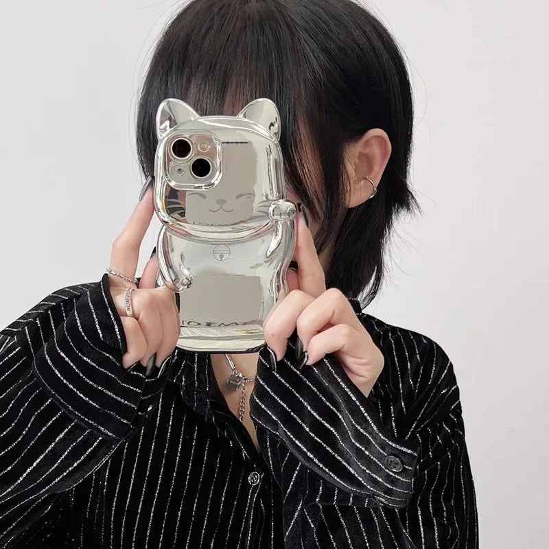 Electroplated Fortune Cat iPhone Case - Viexta