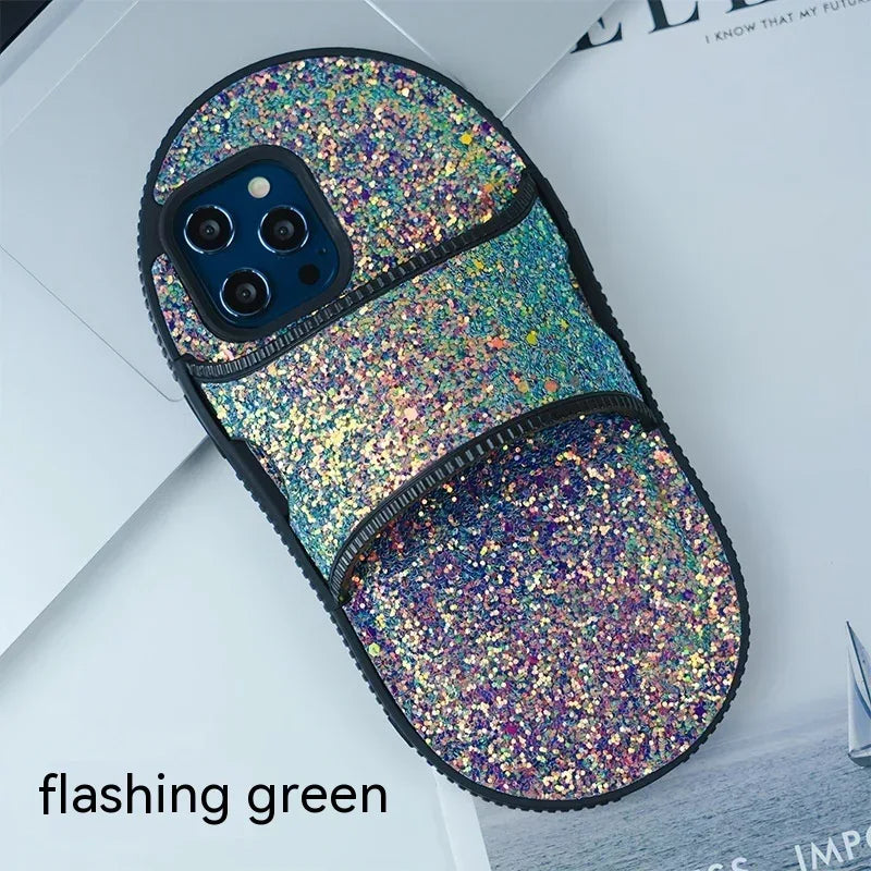 Rhinestone Slippers iPhone Case - Viexta