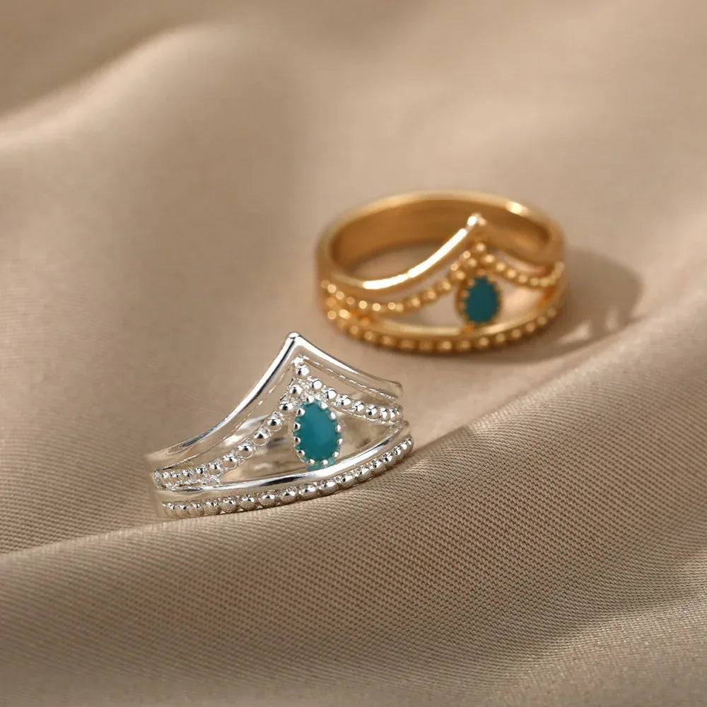 Crown Double Layer Ring - Viexta