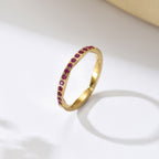 Multicolor Zircon-Inlaid Ring For Women