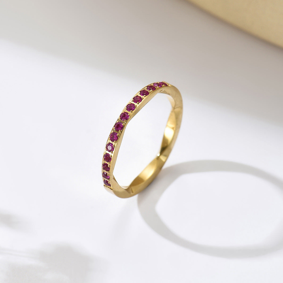 Multicolor Zircon-Inlaid Ring For Women