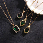 Titanium Steel Emerald Necklace - Viexta