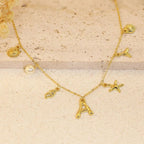 26 Alphabet Starfish Shell Necklace