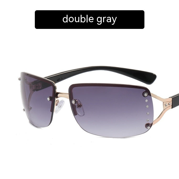 UV-proof Large Frame Diamond Sunglasses