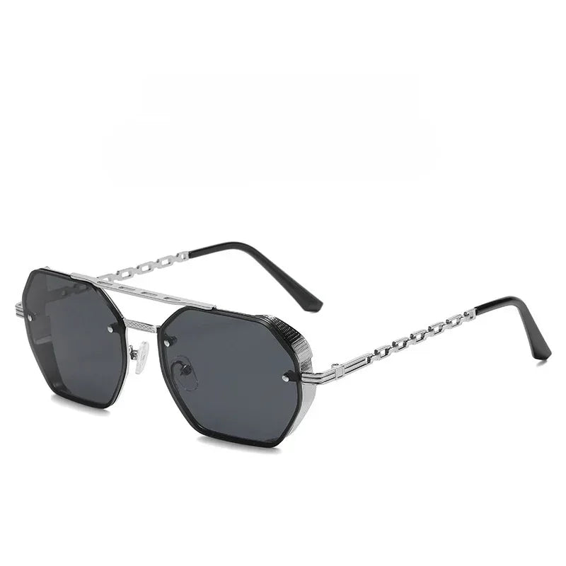 Womens Stylish Metal Chain-leg Sunglasses - Viexta