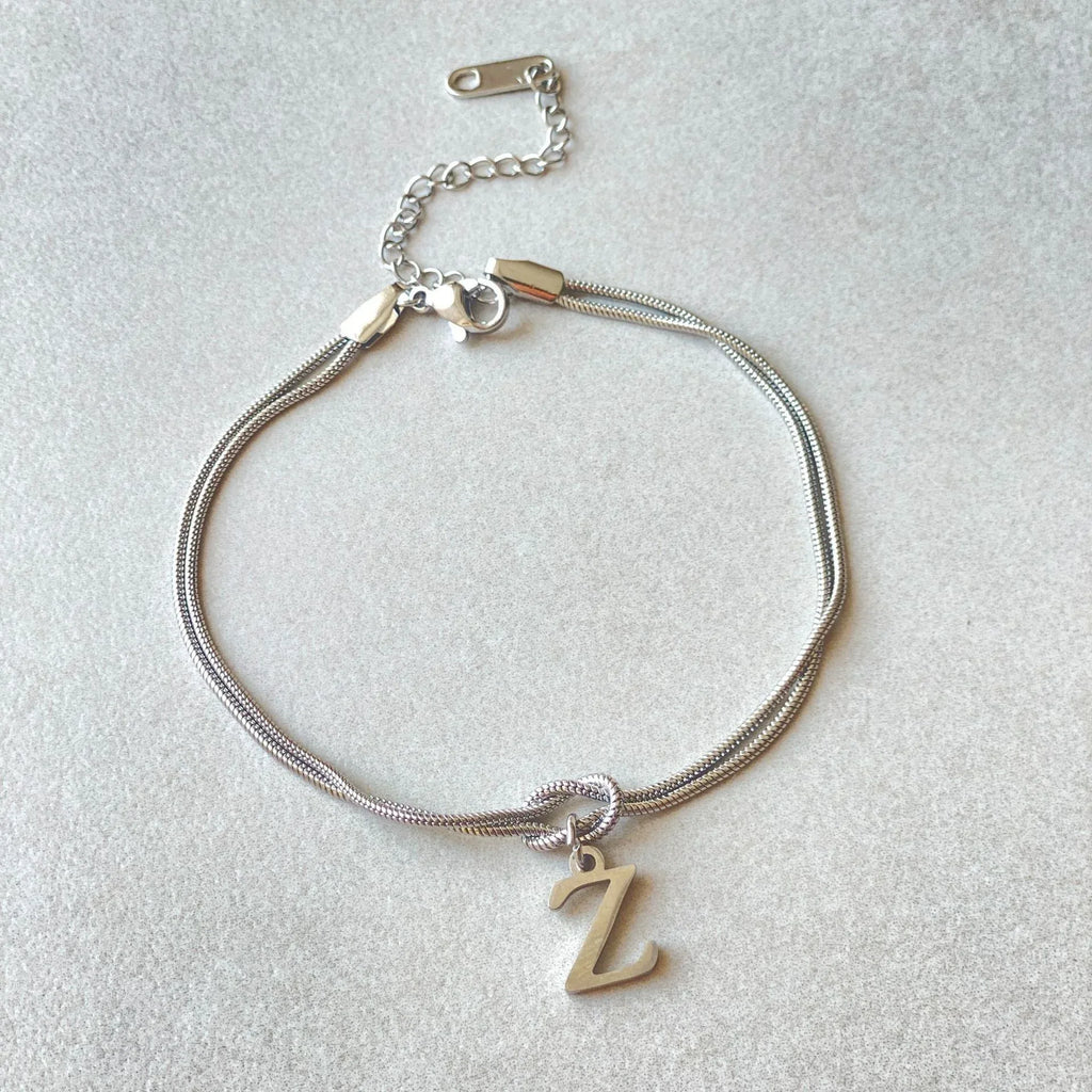 stainless-steel-26-letter-pendant-bracelet - Viexta