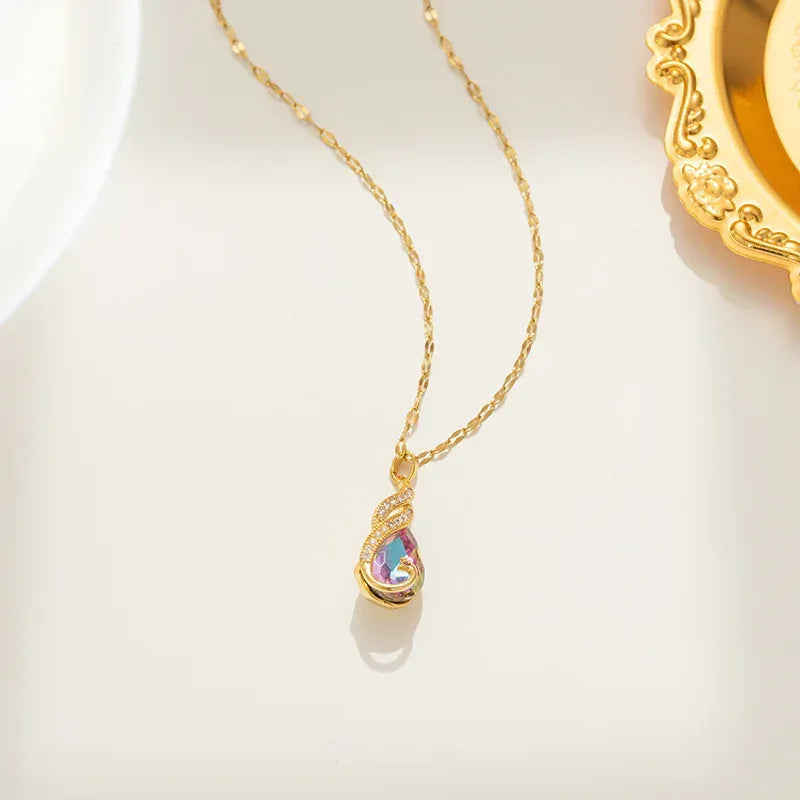 Titanium Steel Women's Zircon Clavicle Chain - Viexta