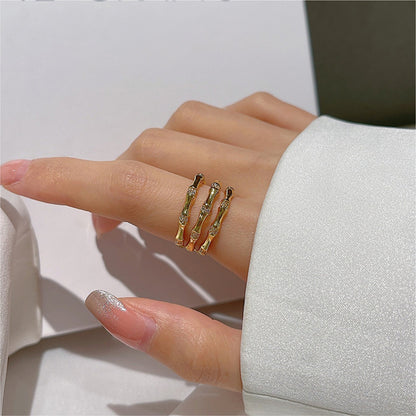 Niche Three-layer 18K Gold-plated Ring