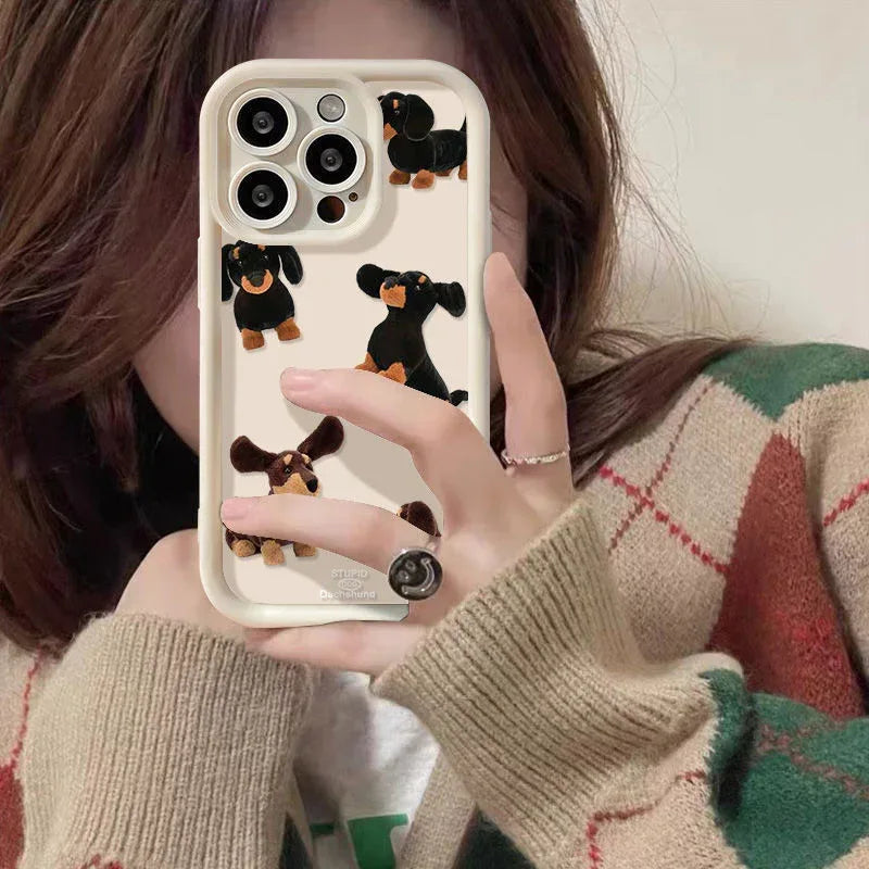 Cream Sausage Dog iPhone Case - Viexta