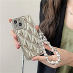 Silver Electroplated Solid Color Chain iPhone Case - Viexta