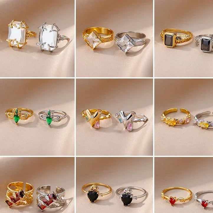 Zircon Niche Heart-shaped Ring - Viexta