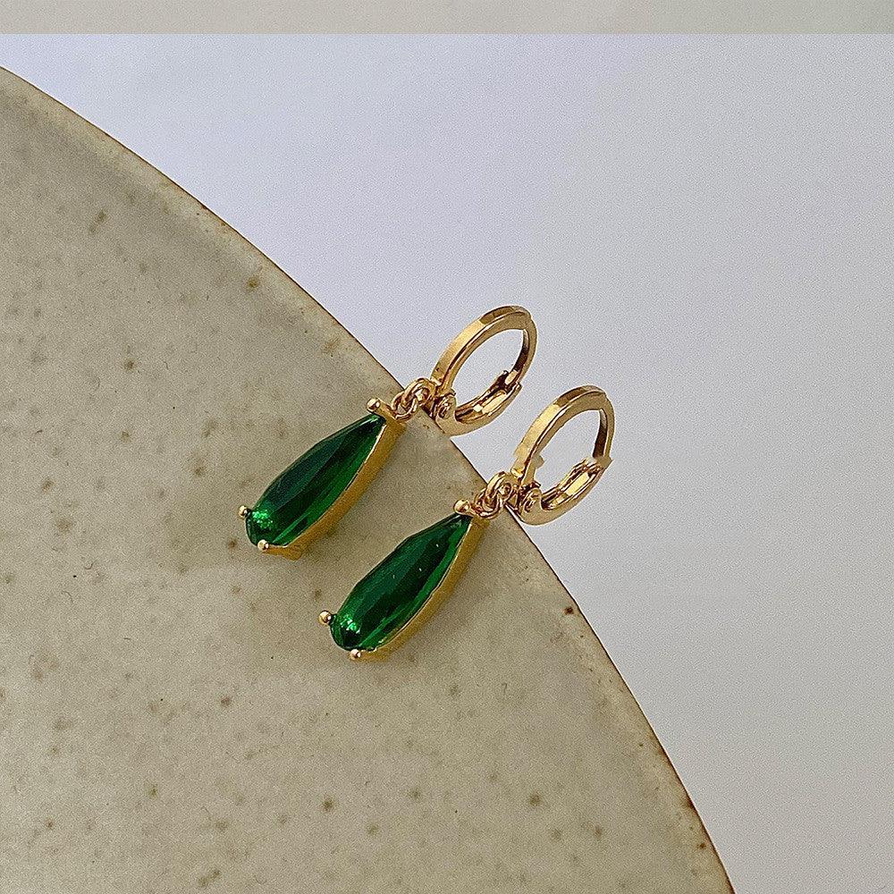 emerald-horse-eye-zircon-earrings - Viexta