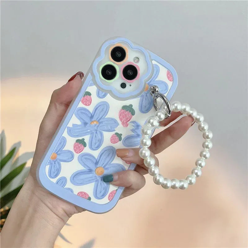 Blue Flower Pearl iPhone Case - Viexta
