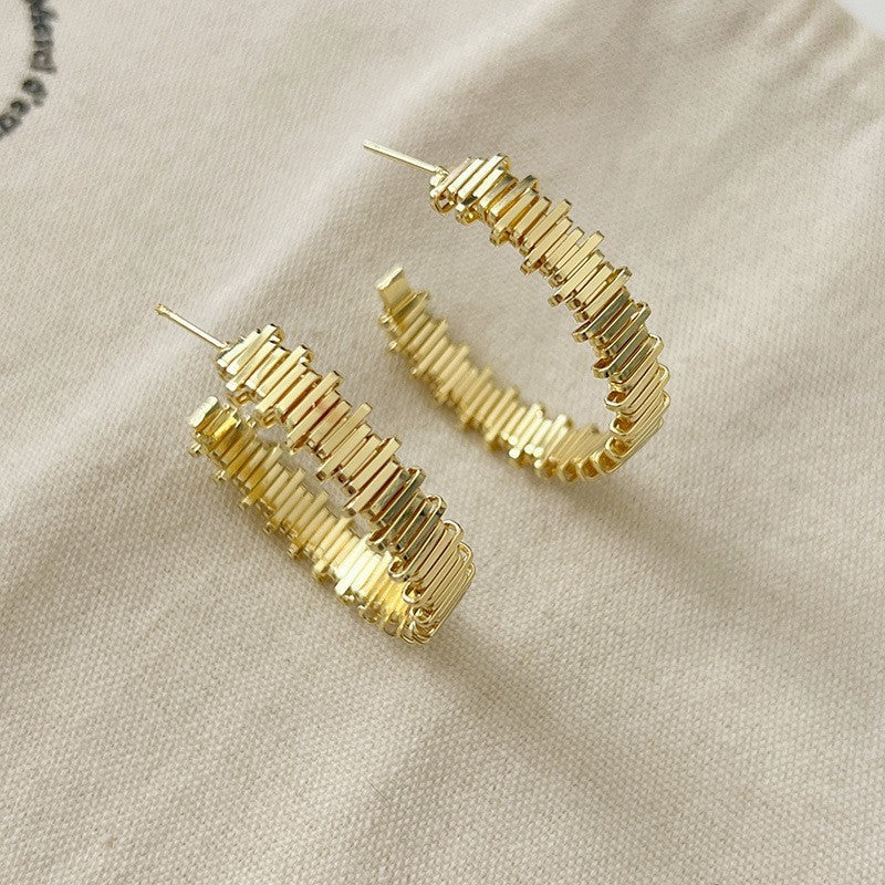 Retro Hong Kong Golden Versatile Earrings