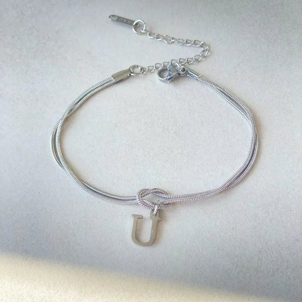 stainless-steel-26-letter-pendant-bracelet - Viexta