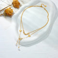 Butterfly Tassel Double-layer Necklace - Viexta
