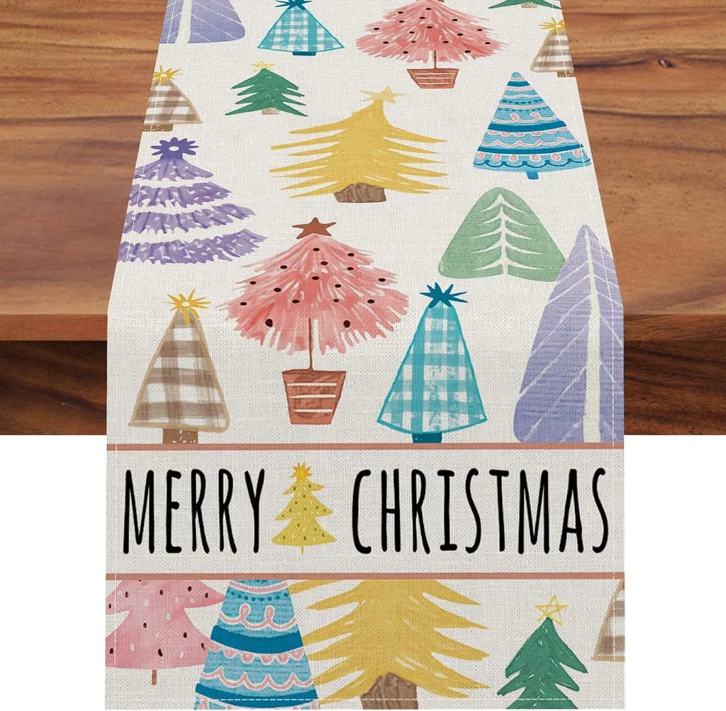 christmas-trees-merry-xmas-table-runner - Viexta