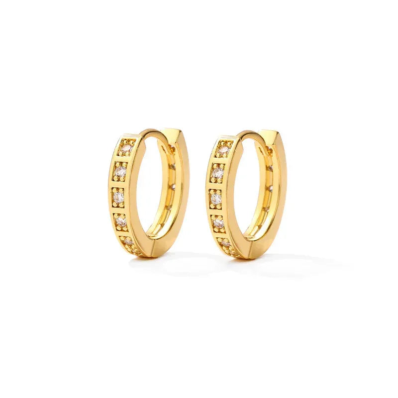 Hexagon Zircon-embedded Earrings - Viexta