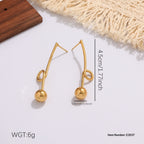 Niche Diamond-encrusted Drop Earrings In Titanium Steel