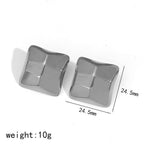 Embossed Cube Titanium Steel Earrings