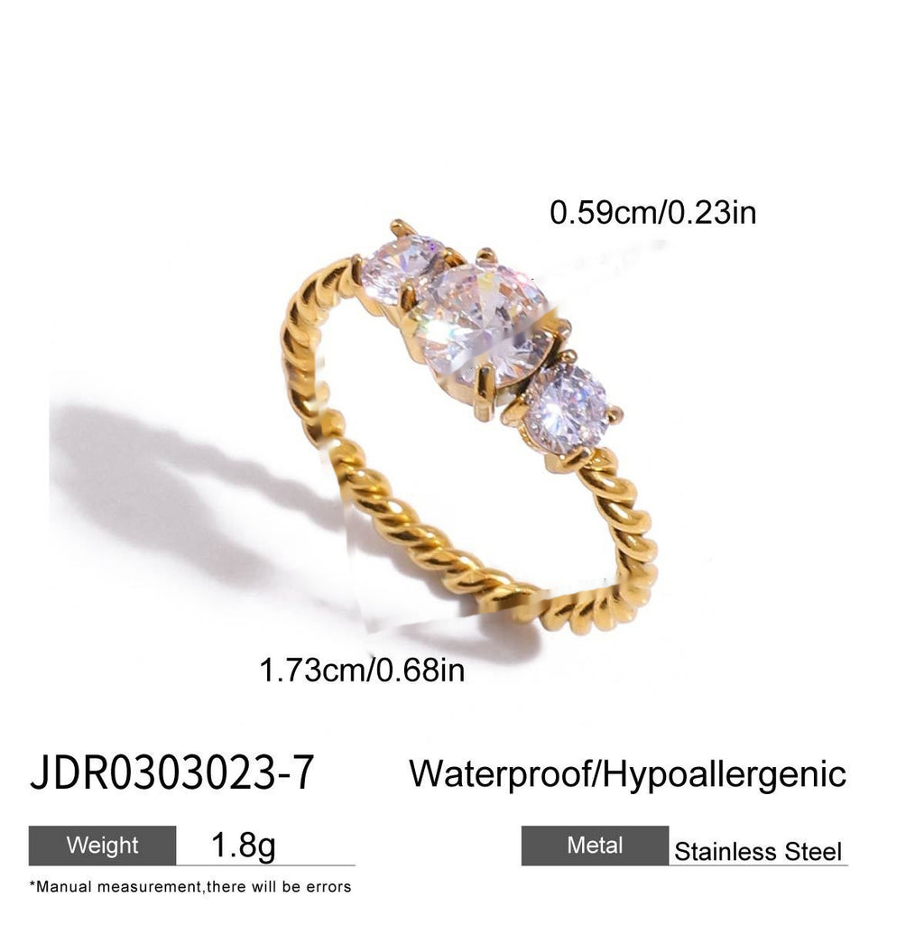 Zircon Ring Titanium Steel