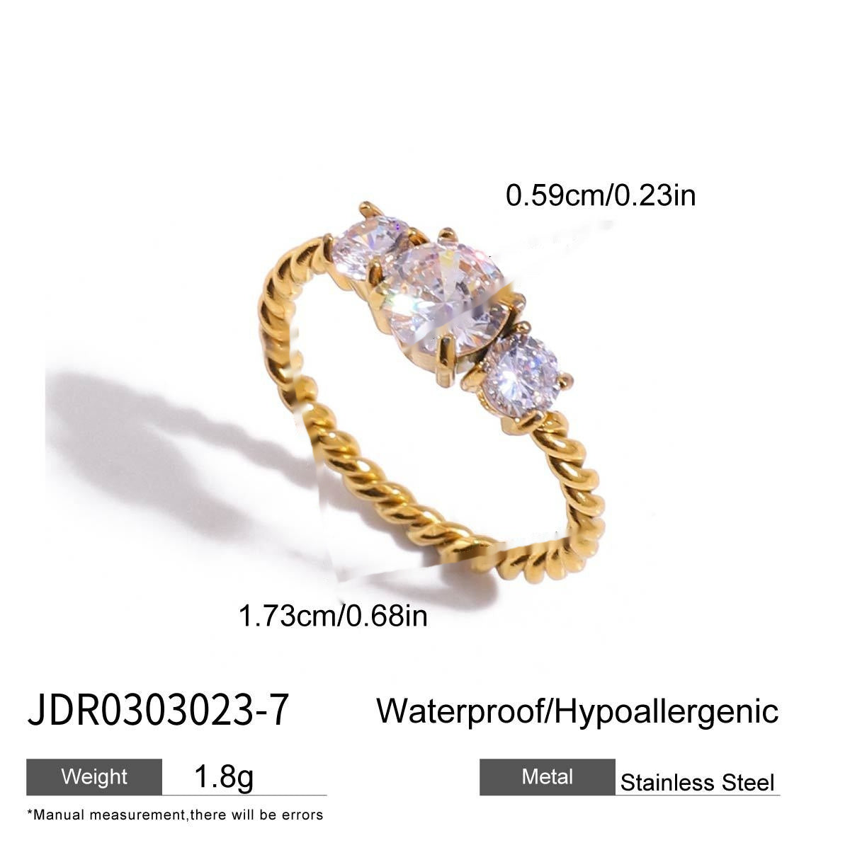 Zircon Ring Titanium Steel