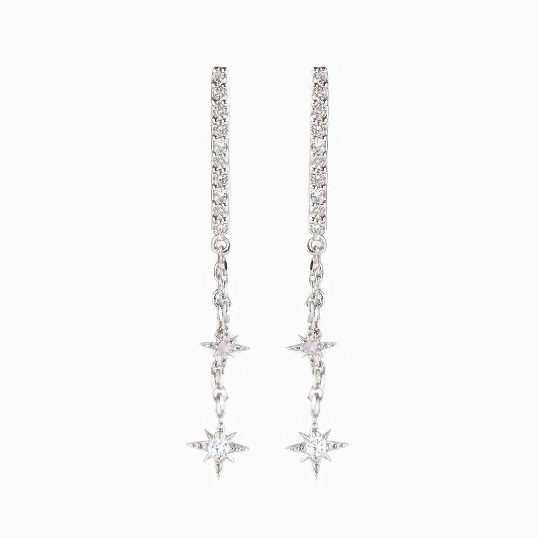 18k Zirconium Plated Chain Earrings