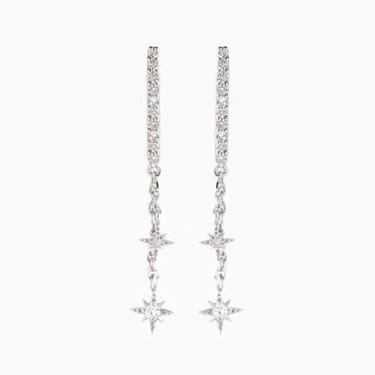 18k Zirconium Plated Chain Earrings