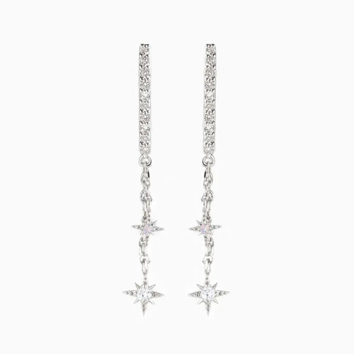 18k Zirconium Plated Chain Earrings - Viexta