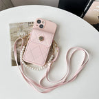 Crossbody Rope Diamond Metal Flower iPhone Case - Viexta