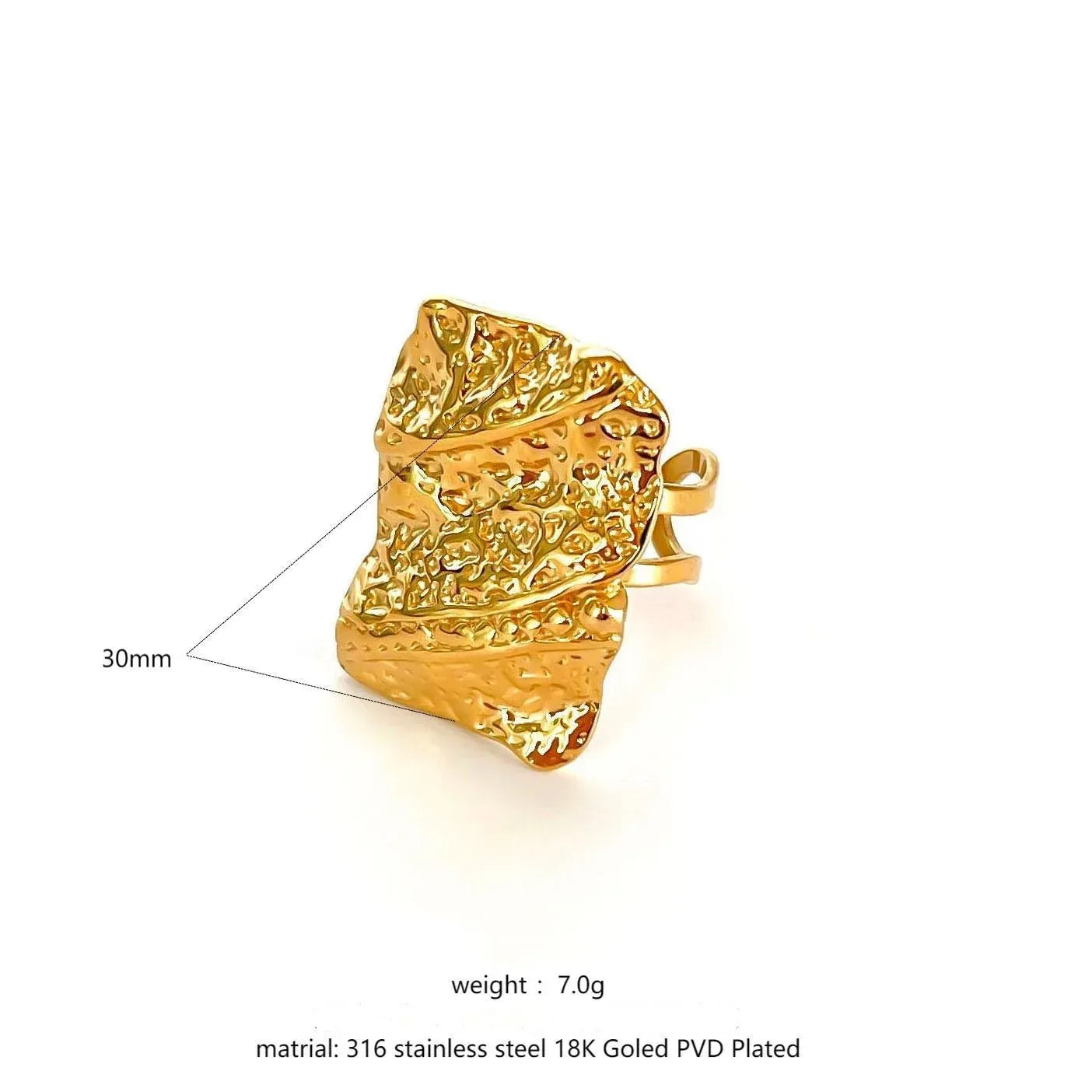 RETRO Geometric Irregular Opening Women's Ring - Viexta