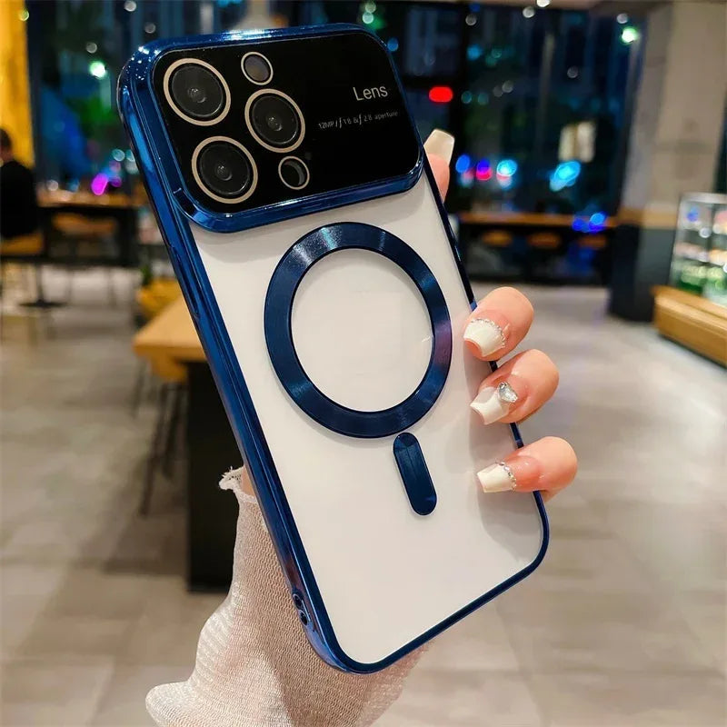 Large Window Electroplating Magnetic iPhone Case - Viexta