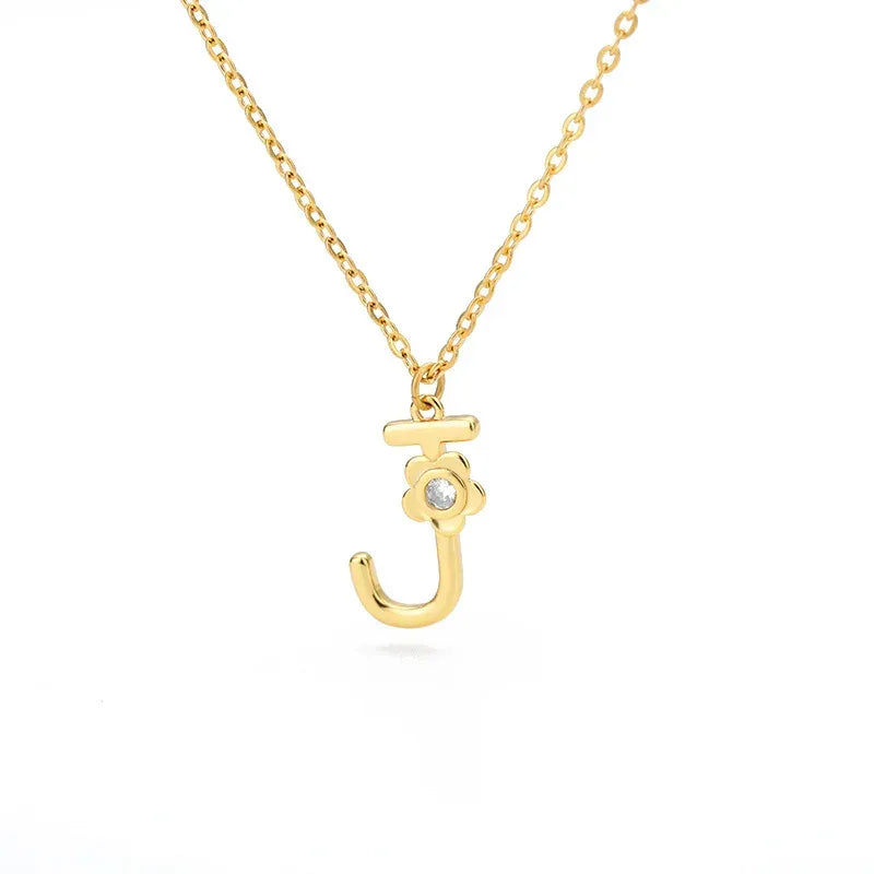 Rose English Alphabet Pendant Necklace - Viexta
