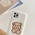 Cute bear velvet iPhone Case - Viexta
