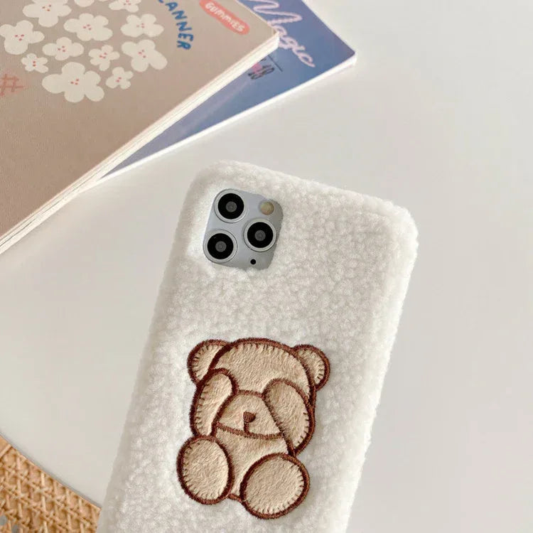 Cute bear velvet iPhone Case - Viexta
