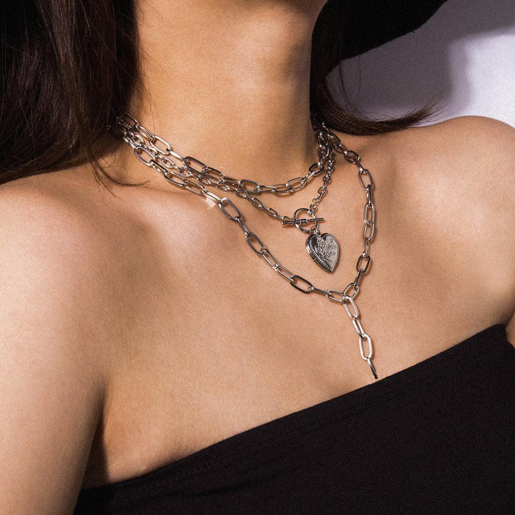 Geometric Thick Tassel Necklace - Viexta