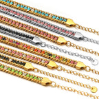 Zircon-studded Chain Pearl Bracelet