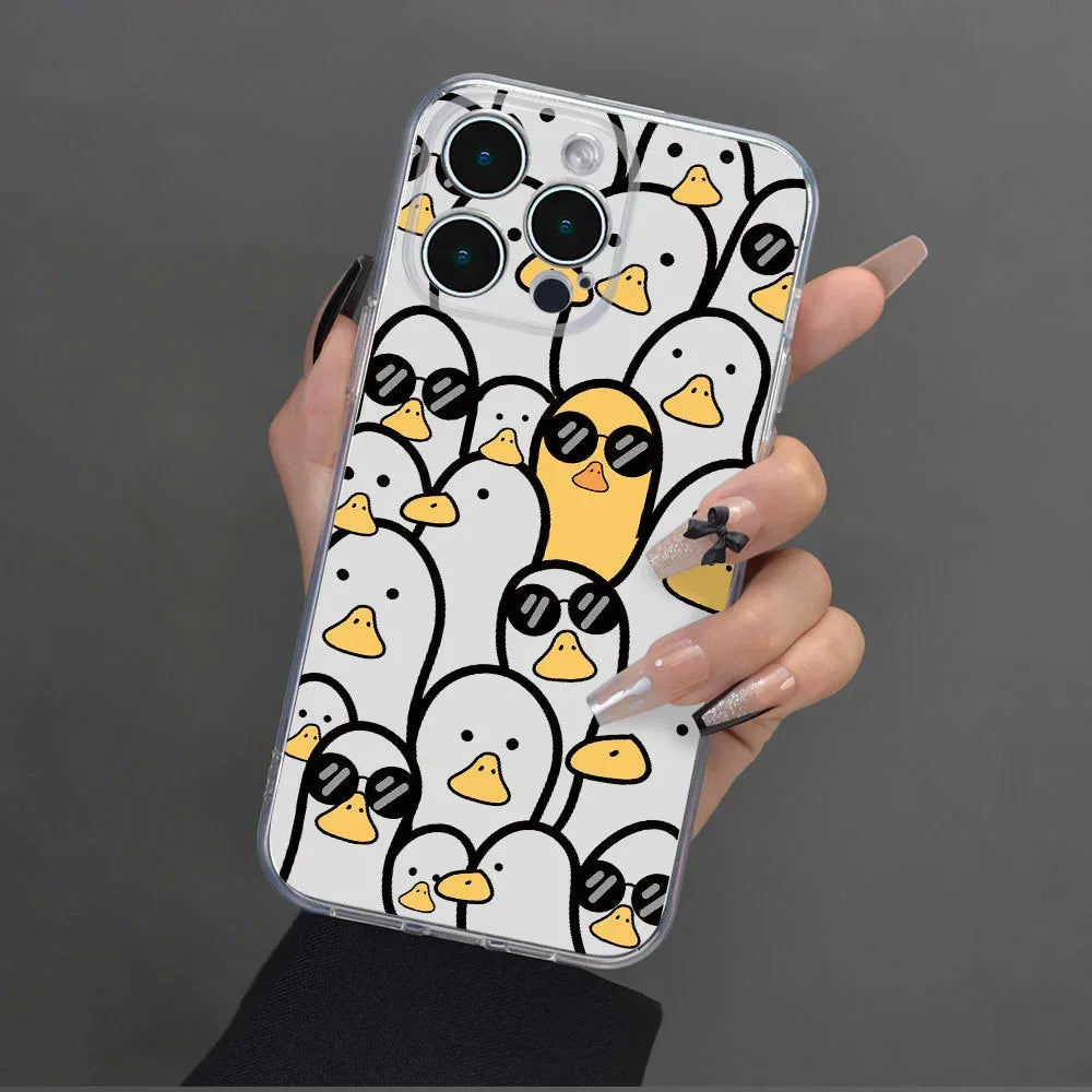 Cute Duck Lens Drop-resistant iPhone Protective Cover - Viexta