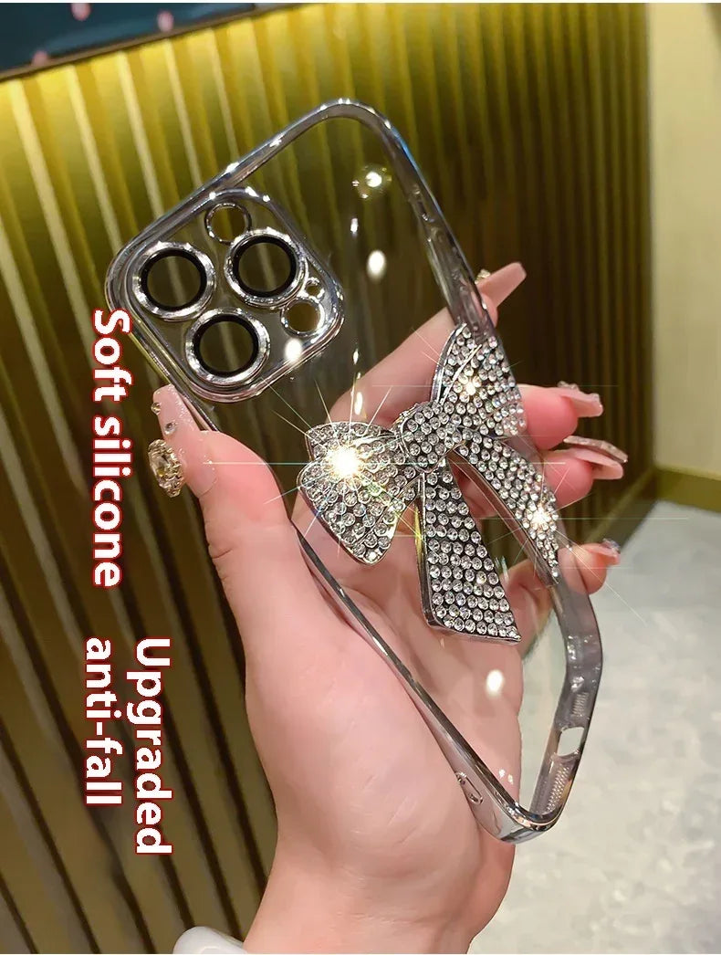 Lens Protector Diamond Bow iPhone Case - Viexta
