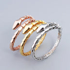Elegant Snake Bracelet Ring Set Glossy Simple - Viexta
