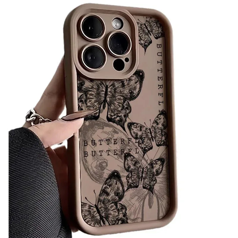 Butterfly Print Drop-resistant iPhone Case - Viexta
