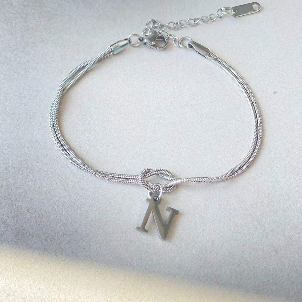 stainless-steel-26-letter-pendant-bracelet - Viexta