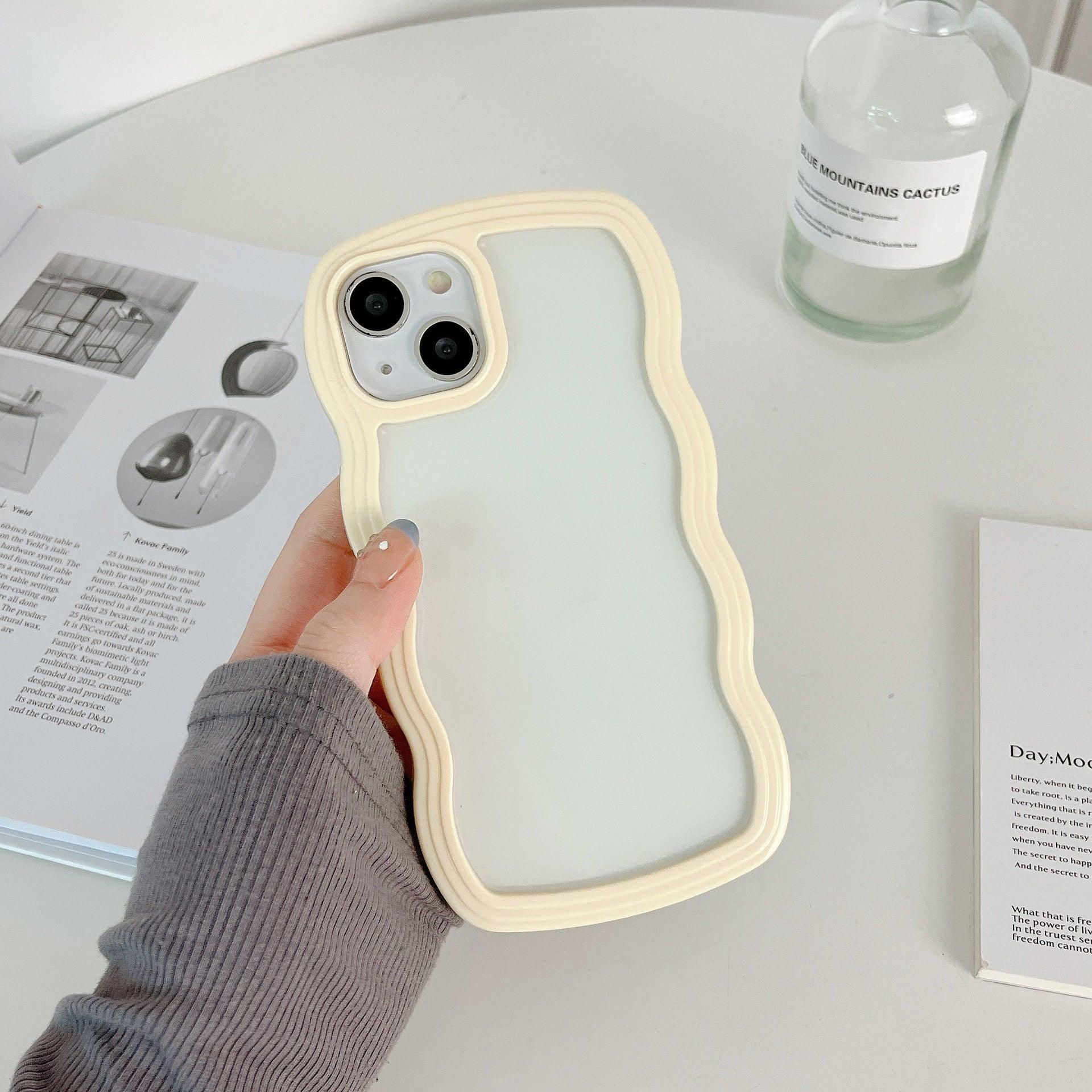 Wave Border Solid Color iPhone Case - Viexta