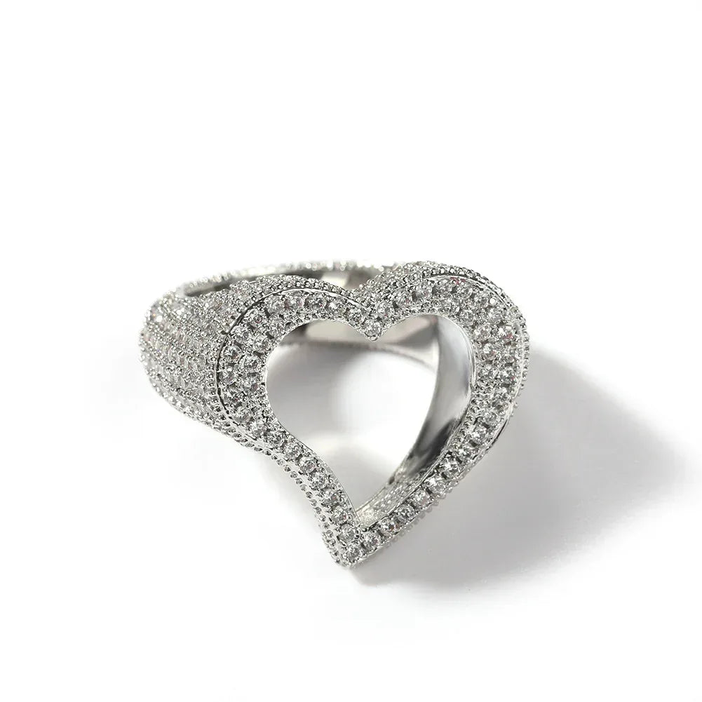 Hollow Heart Zircon Ring - Viexta