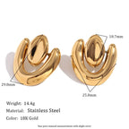 stainless-steel-18k-gold-plating-irregular-heart-stud-earrings - Viexta